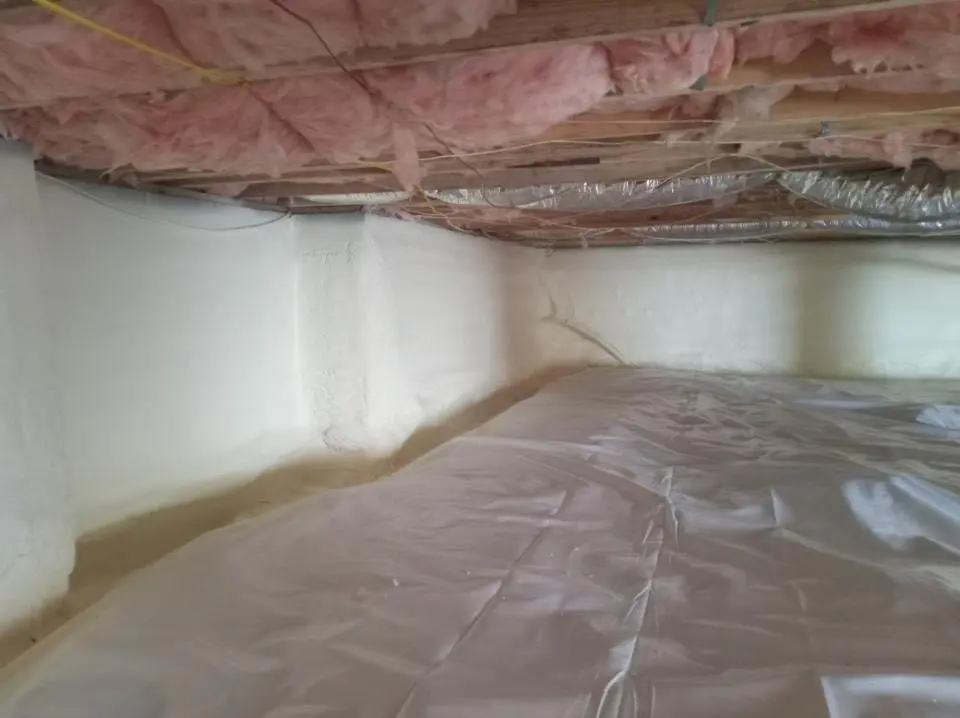 Crawl space encapsulation with closed-cell spray foam for Spray Foam Roofing Repair in Delano
