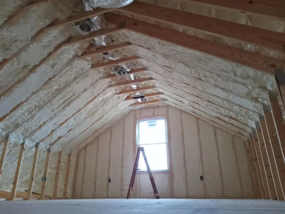 Spray foam roofing application for Crawl Space Insulation project in Delano